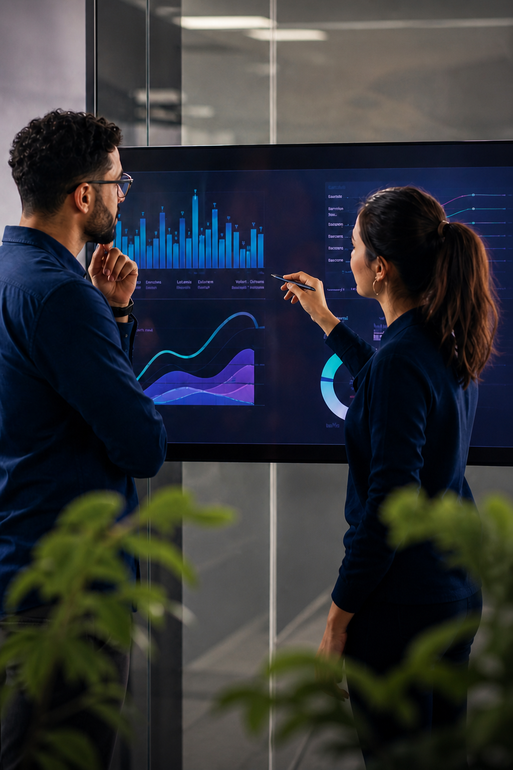 Marketing analysts reviewing campaign performance data